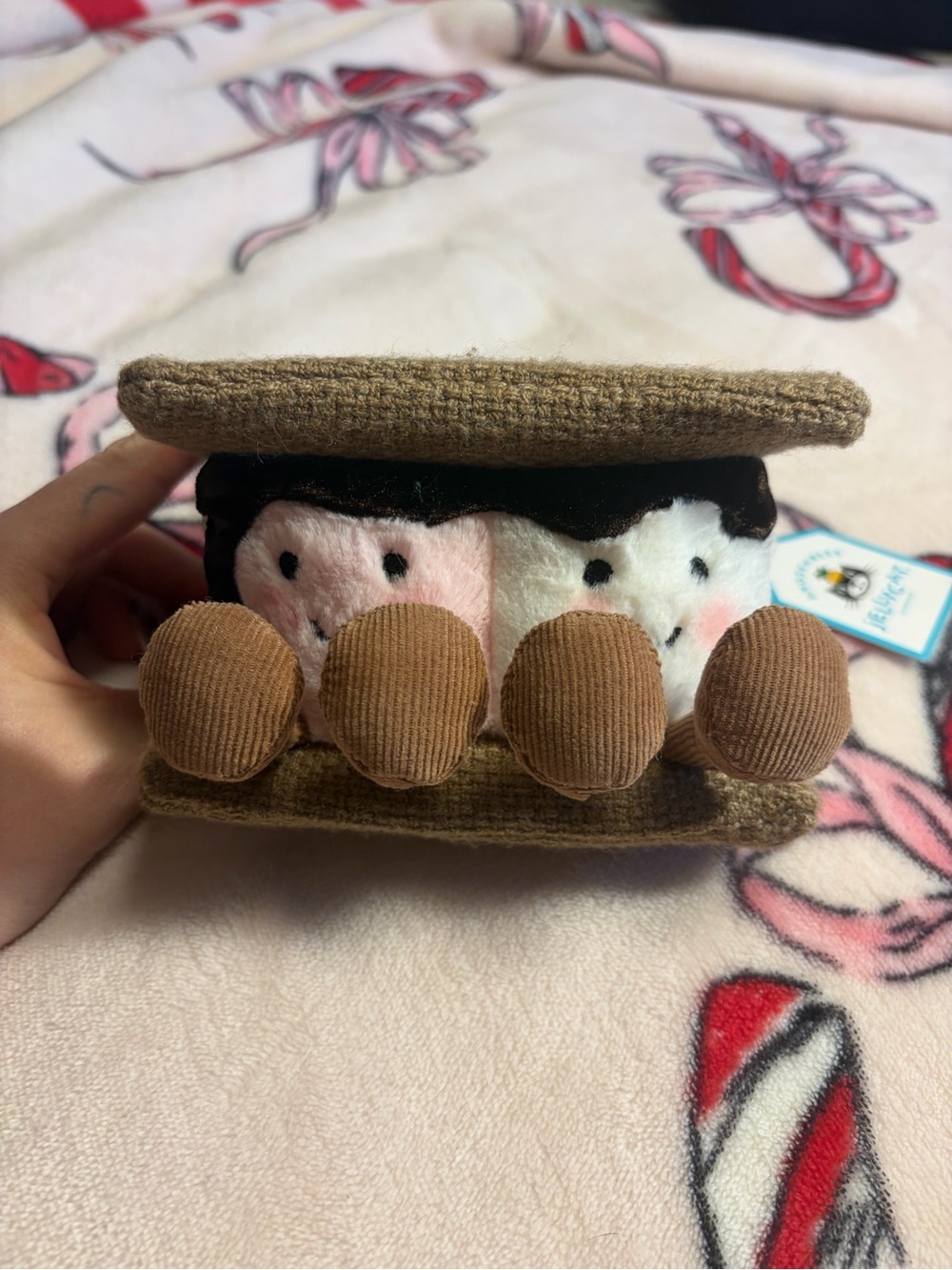 Jellycat Plush S'mores Small Pet Toy - Brown, Pink, White